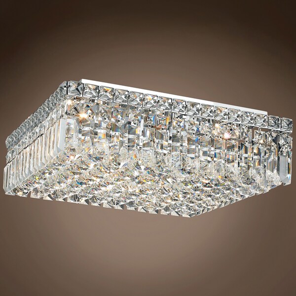 Joshua Marshal Ibiza Design 6 Light 16 Chrome Flush Mount With Clear Asfour Crystals" 701070-005
